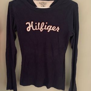 Tommy Hilfiger long sleeve shirt navy blue, small